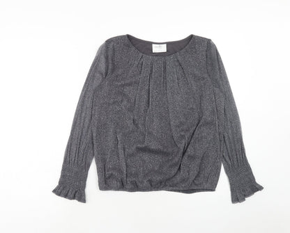 Womens UK Size 10 Wallis Silver Basic Blouse