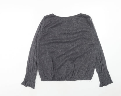 Womens UK Size 10 Wallis Silver Basic Blouse