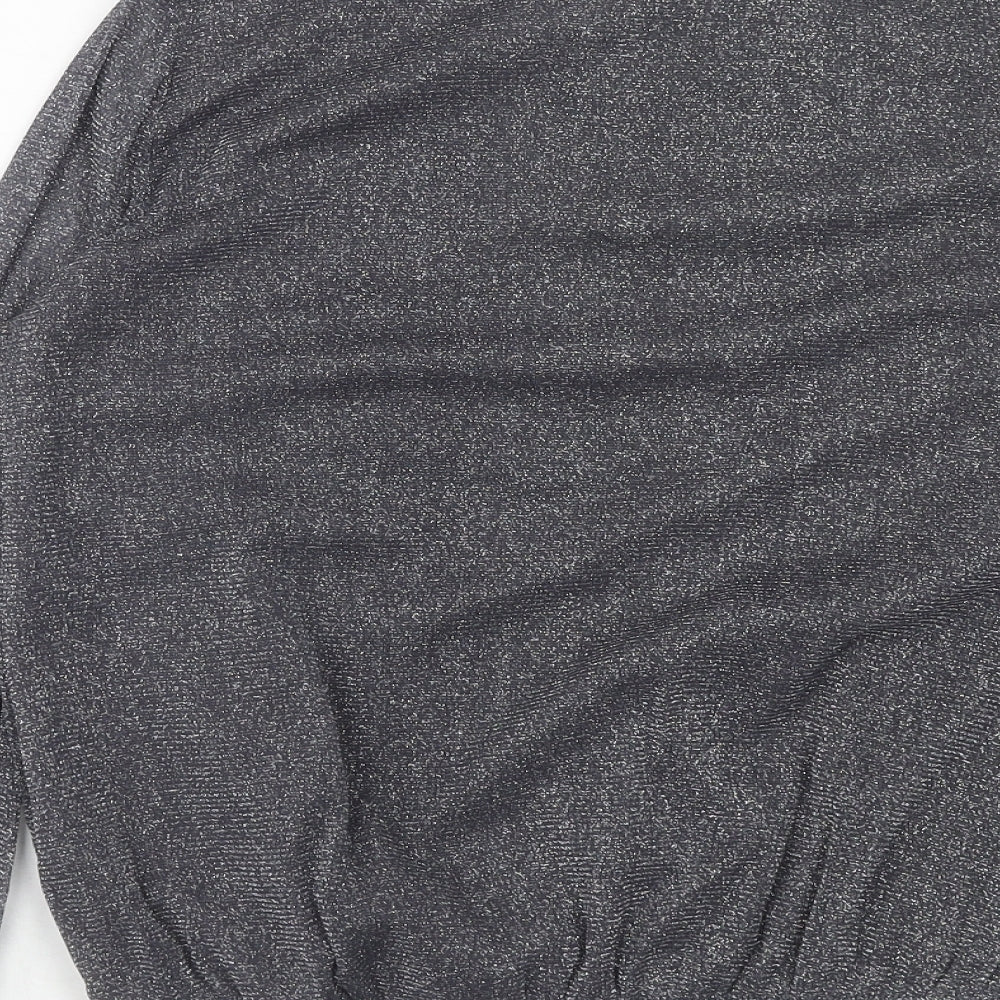 Womens UK Size 10 Wallis Silver Basic Blouse