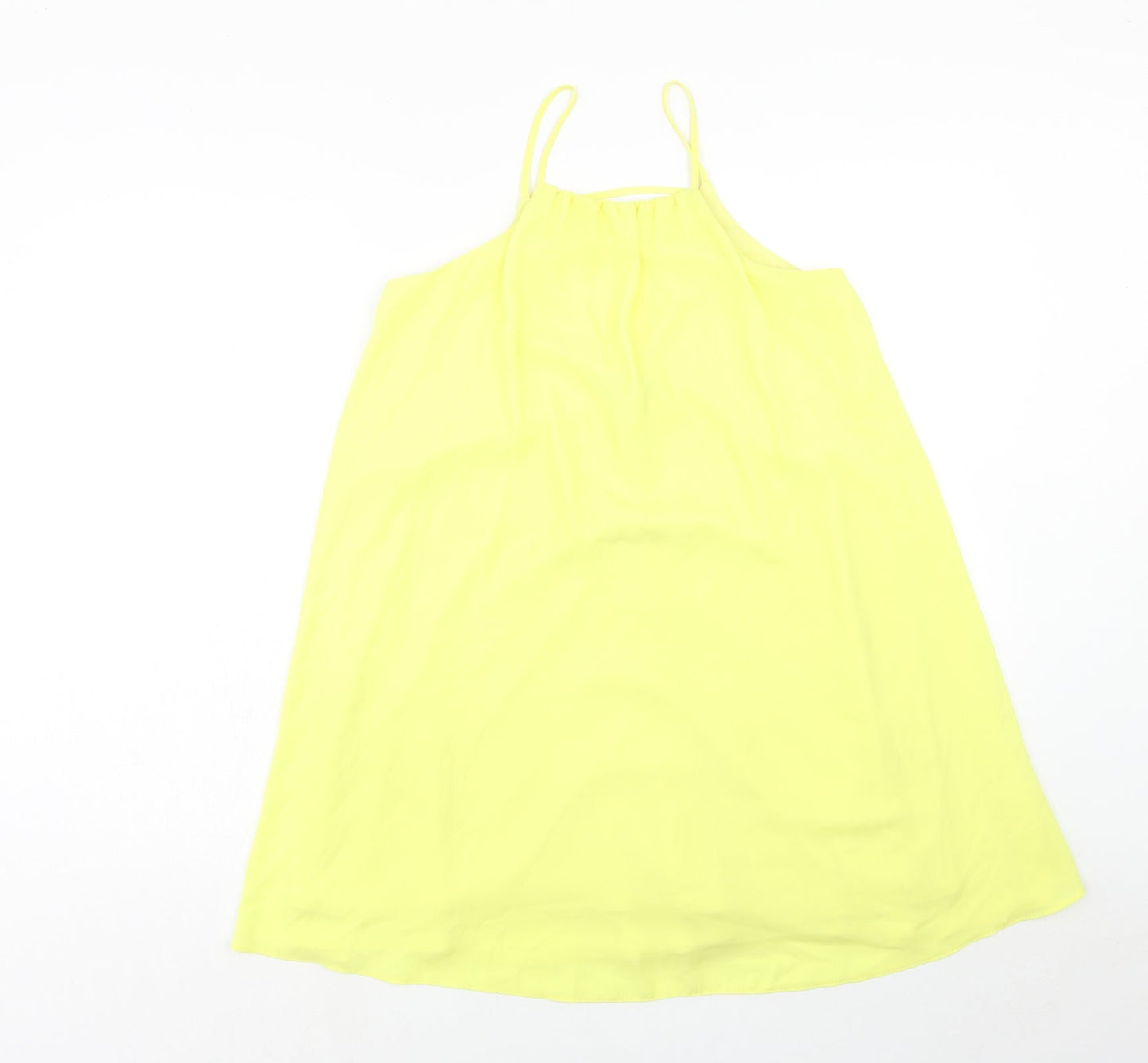 Atmosphere Womens Yellow Polyester Tank Dress Size 8 Square Neck Pullover