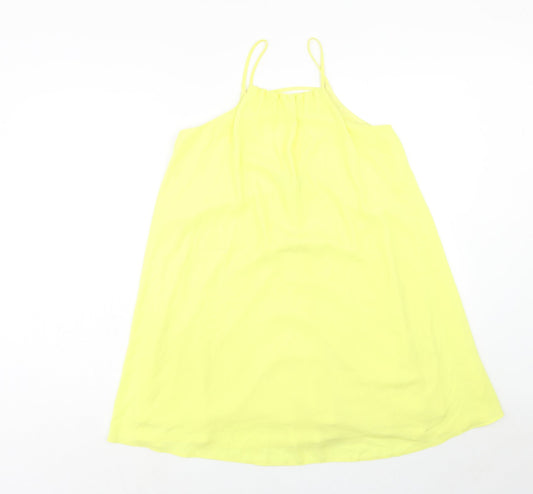 Atmosphere Womens Yellow Polyester Tank Dress Size 8 Square Neck Pullover