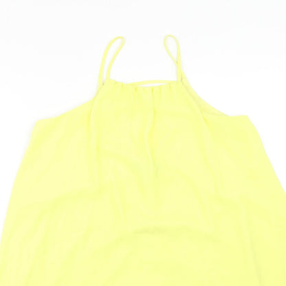 Atmosphere Womens Yellow Polyester Tank Dress Size 8 Square Neck Pullover
