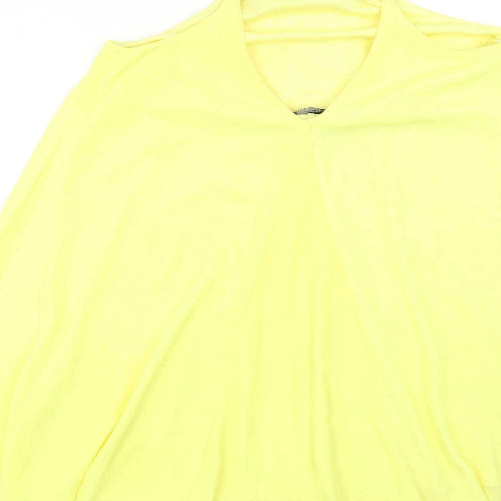 Atmosphere Womens Yellow Polyester Tank Dress Size 8 Square Neck Pullover