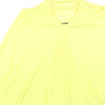 Atmosphere Womens Yellow Polyester Tank Dress Size 8 Square Neck Pullover