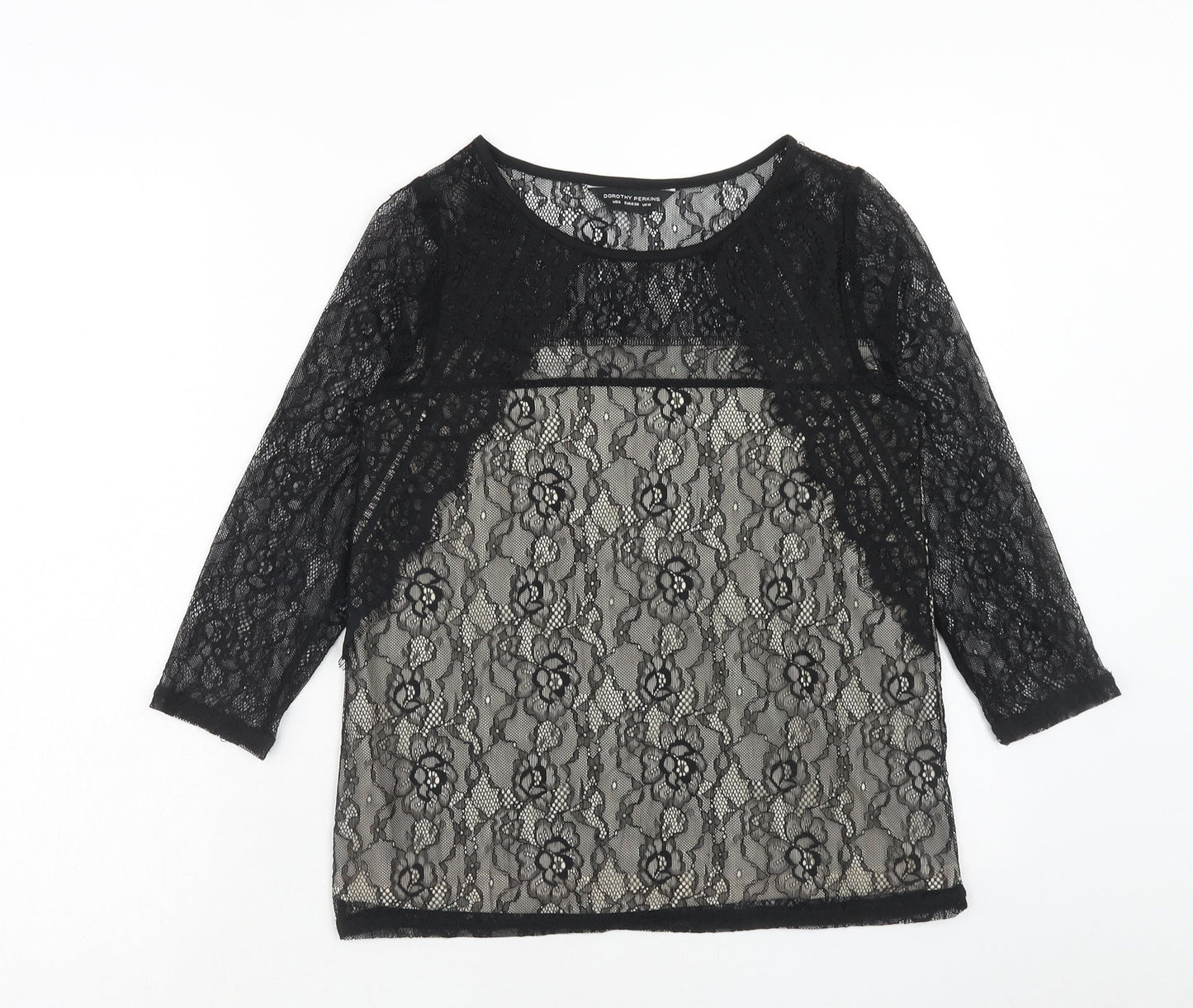 Womens UK Size 10 Dorothy Perkins Black Basic Blouse