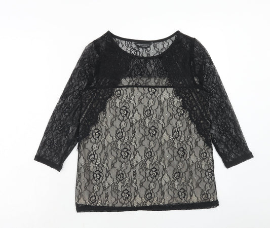 Womens UK Size 10 Dorothy Perkins Black Basic Blouse