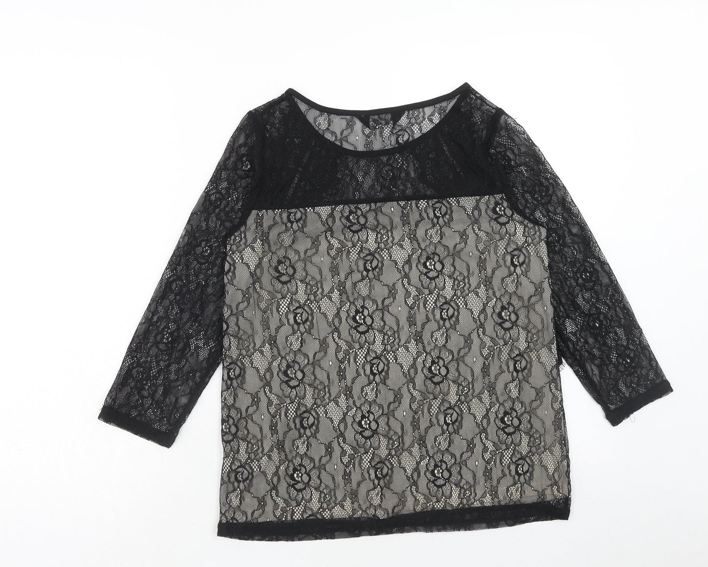 Womens UK Size 10 Dorothy Perkins Black Basic Blouse