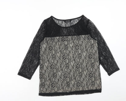 Womens UK Size 10 Dorothy Perkins Black Basic Blouse