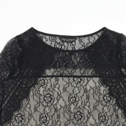 Womens UK Size 10 Dorothy Perkins Black Basic Blouse