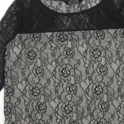Womens UK Size 10 Dorothy Perkins Black Basic Blouse