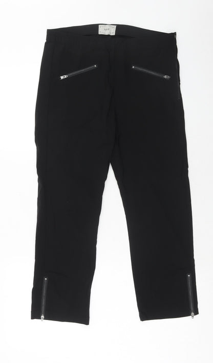 Soft B Womens Black Viscose Trousers Size 10 Regular Zip