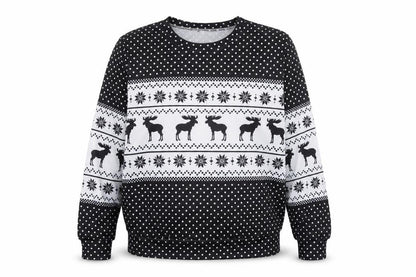 Preworn Womens Black Fair Isle Polyester Pullover Sweatshirt Size L Pullover