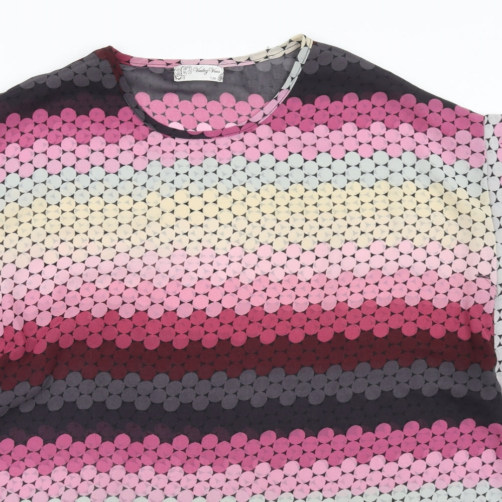 Womens UK Size S Voulez-Vous Multicoloured Basic Blouse