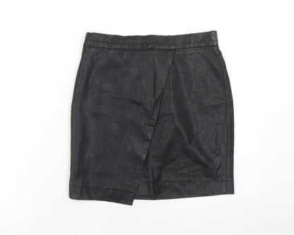 F&F Womens Black Polyurethane Straight & Pencil Skirt Size 6