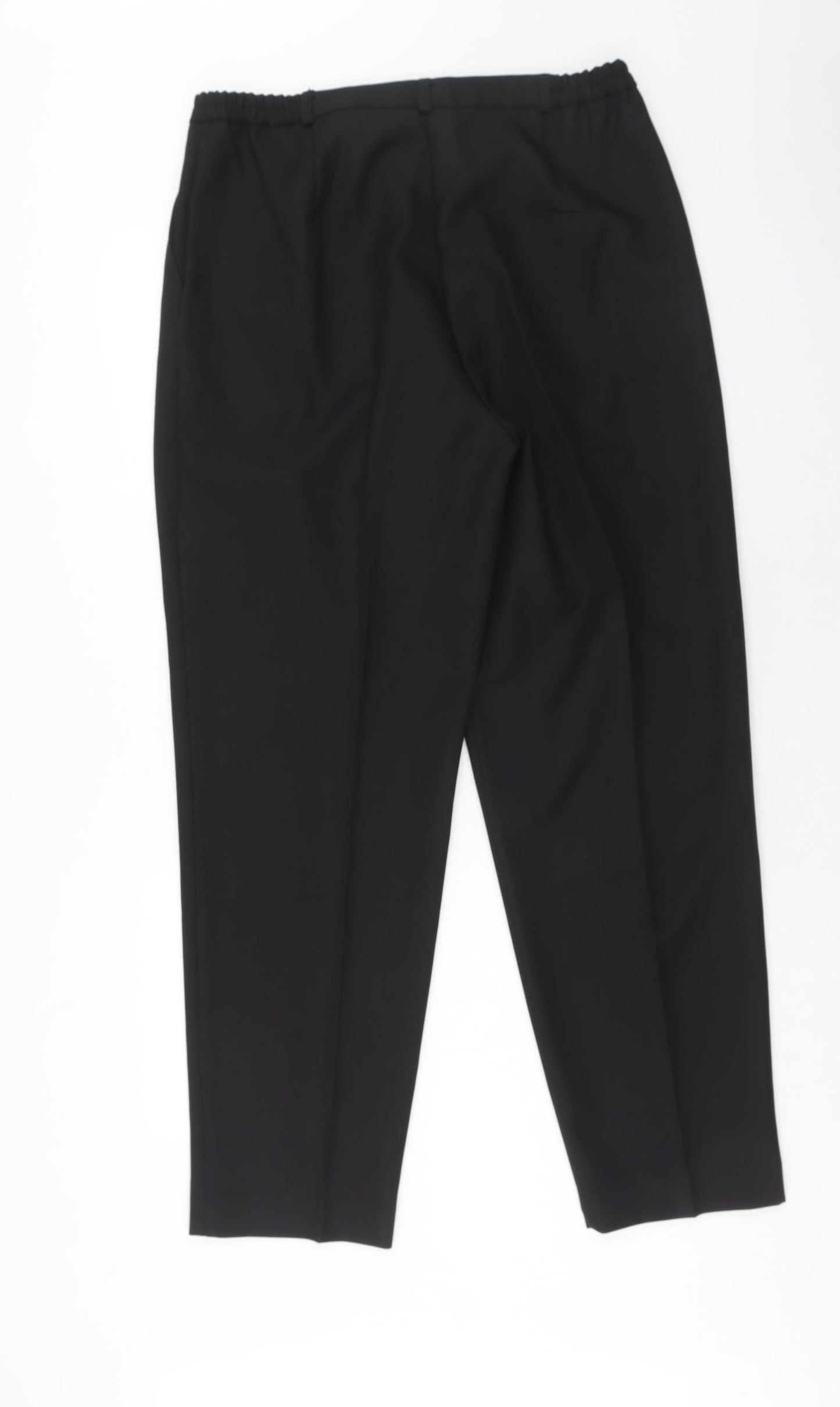 Daxon Womens Black Polyester Trousers Size 18 Regular Zip