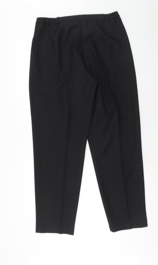 Daxon Womens Black Polyester Trousers Size 18 Regular Zip