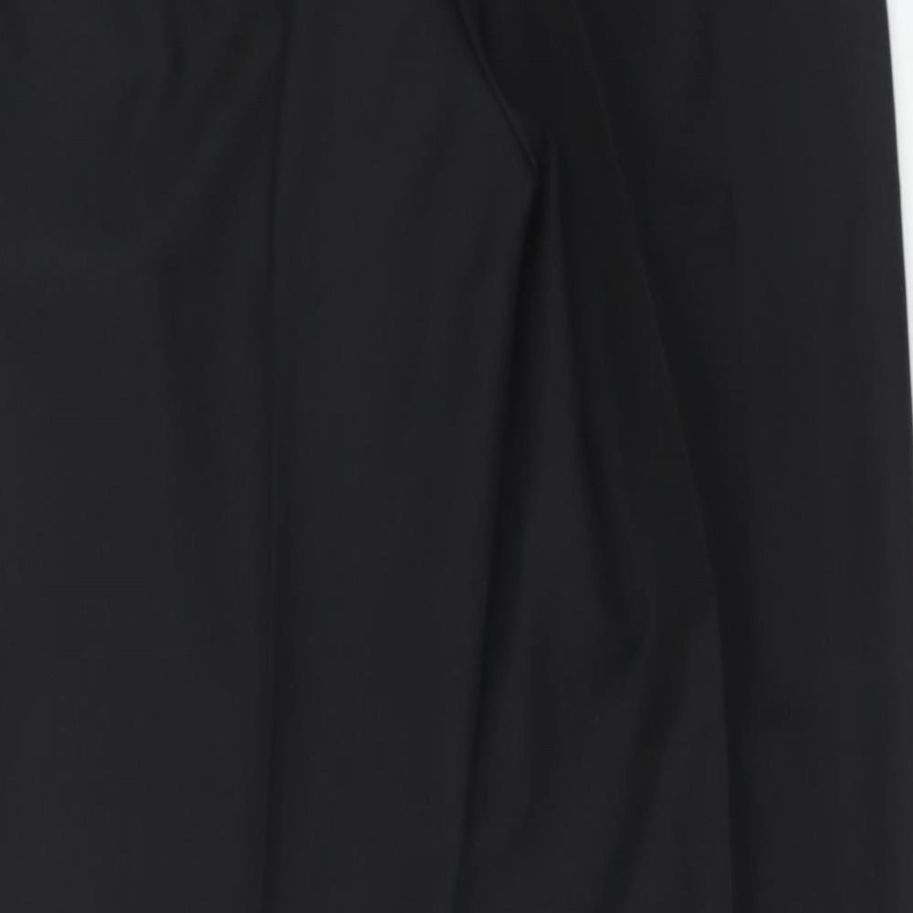 Daxon Womens Black Polyester Trousers Size 18 Regular Zip