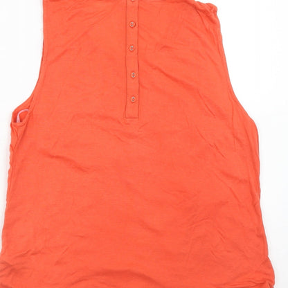 New Look Womens Orange Viscose Basic Tank Size 10 Round Neck