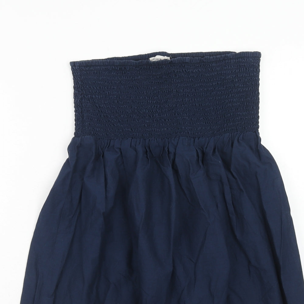 NEXT Womens Blue Cotton A-Line Size 10 Off the Shoulder Pullover - Lace Details