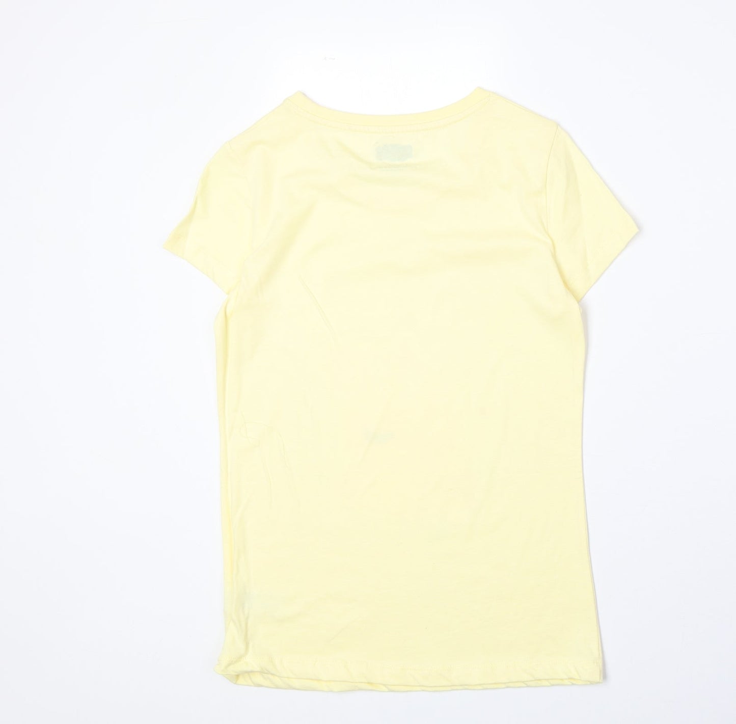 F&F Womens Yellow 100% Cotton Basic T-Shirt Size 6 Boat Neck - Peppa Pig
