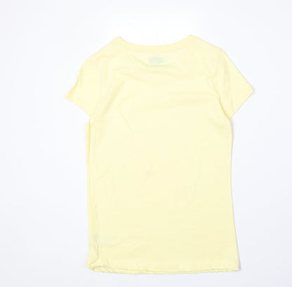 F&F Womens Yellow 100% Cotton Basic T-Shirt Size 6 Boat Neck - Peppa Pig