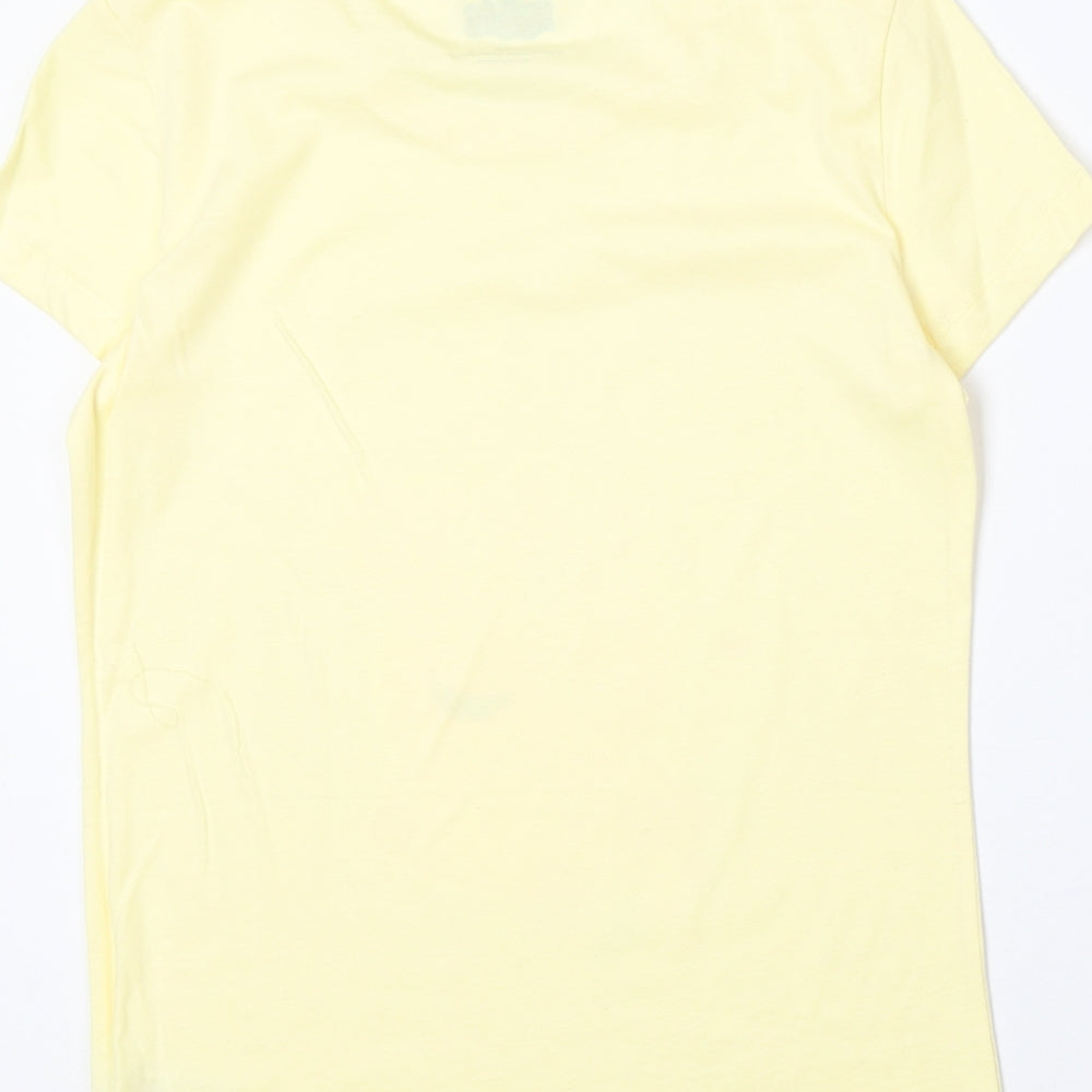 F&F Womens Yellow 100% Cotton Basic T-Shirt Size 6 Boat Neck - Peppa Pig