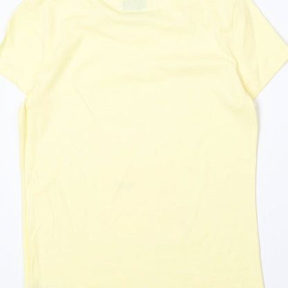 F&F Womens Yellow 100% Cotton Basic T-Shirt Size 6 Boat Neck - Peppa Pig
