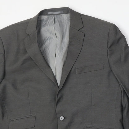 F&F Mens Grey Polyester Jacket Suit Jacket Size 40 Regular