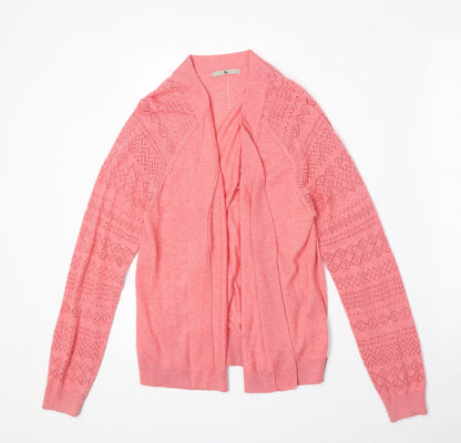 TU Womens Pink V-Neck Polyester Cardigan Jumper Size 12