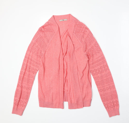 TU Womens Pink V-Neck Polyester Cardigan Jumper Size 12