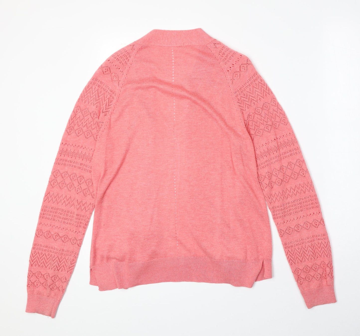 TU Womens Pink V-Neck Polyester Cardigan Jumper Size 12