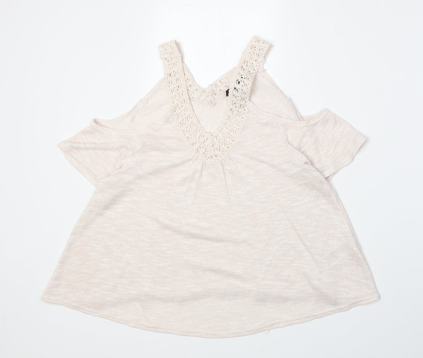 Womens UK Size 8 New Look Pink Basic T-Shirt