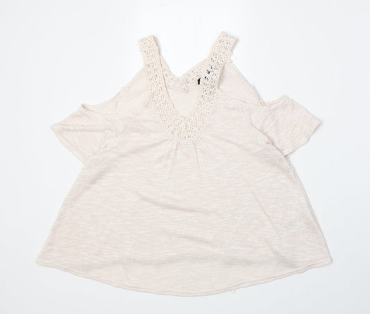 Womens UK Size 8 New Look Pink Basic T-Shirt