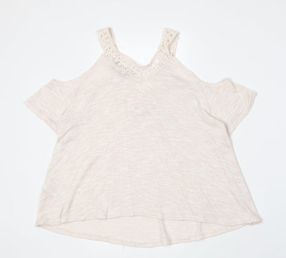 Womens UK Size 8 New Look Pink Basic T-Shirt