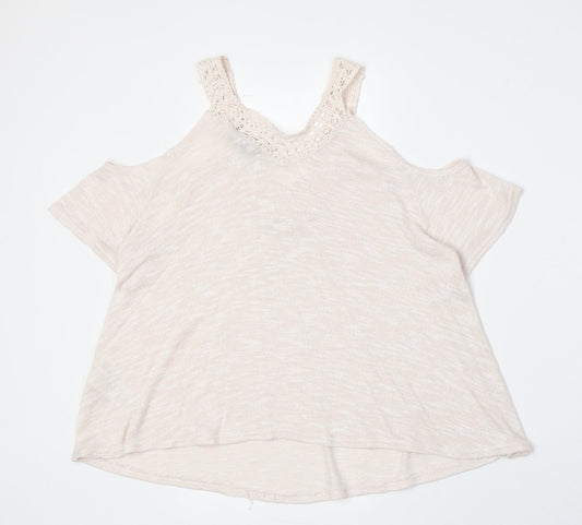 Womens UK Size 8 New Look Pink Basic T-Shirt