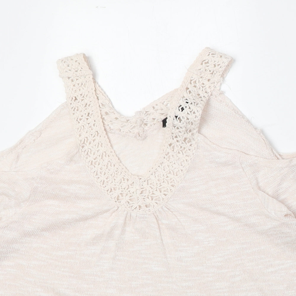 Womens UK Size 8 New Look Pink Basic T-Shirt