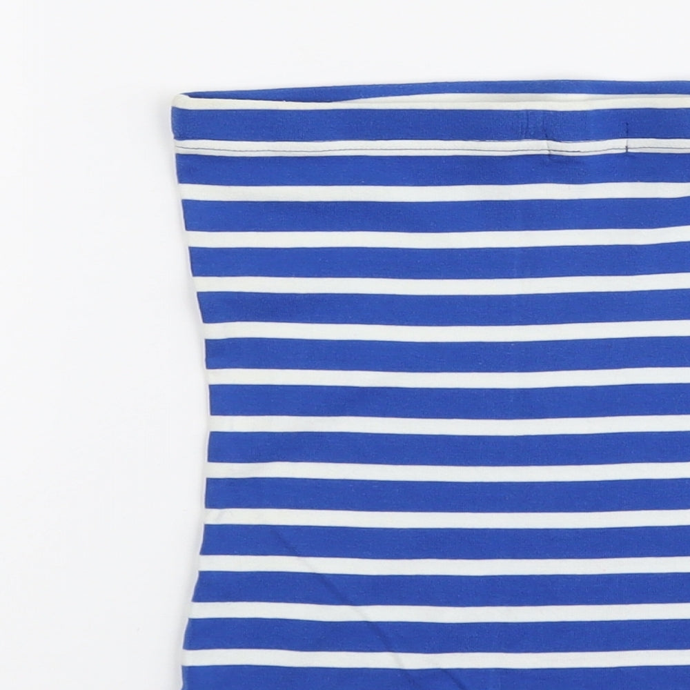 Papaya Womens Blue Striped Cotton Cropped Tank Size 12 Off the Shoulder