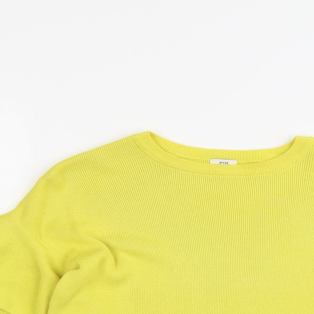 Womens UK Size 6 River Island Yellow Pullover Jumper