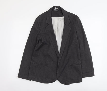 Sparkle & Fade Womens Grey Polyacrylate Fibre Jacket Blazer Size S - Open
