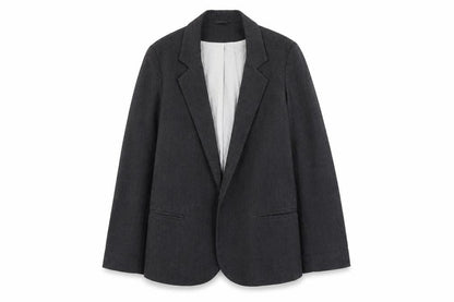 Sparkle & Fade Womens Grey Polyacrylate Fibre Jacket Blazer Size S - Open