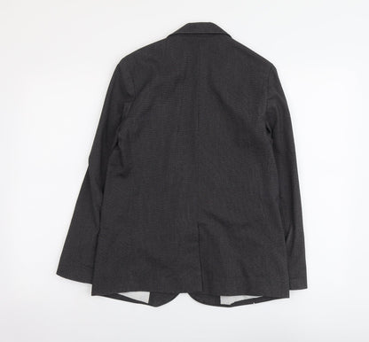 Sparkle & Fade Womens Grey Polyacrylate Fibre Jacket Blazer Size S - Open