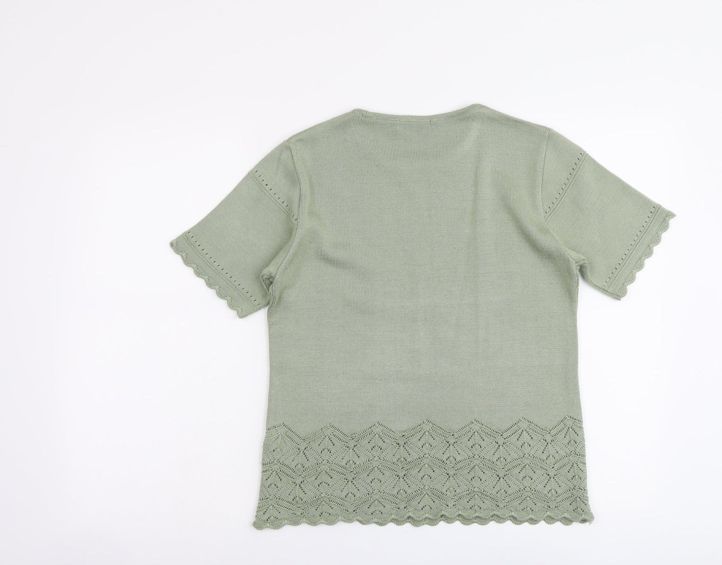 Berkertex Womens Green Round Neck Acrylic Pullover Jumper Size 10