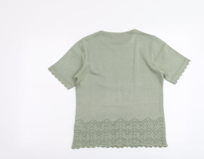Berkertex Womens Green Round Neck Acrylic Pullover Jumper Size 10