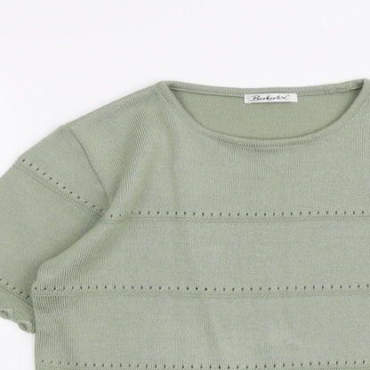 Berkertex Womens Green Round Neck Acrylic Pullover Jumper Size 10