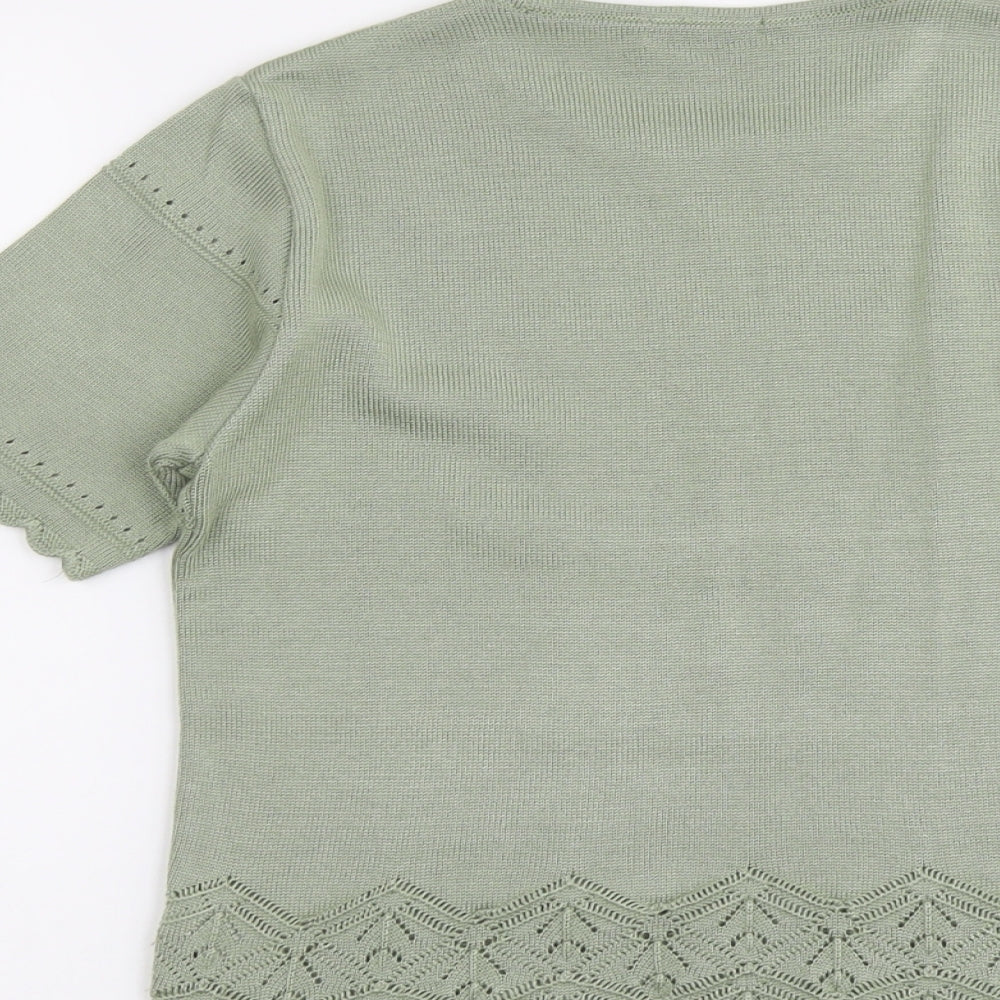 Berkertex Womens Green Round Neck Acrylic Pullover Jumper Size 10