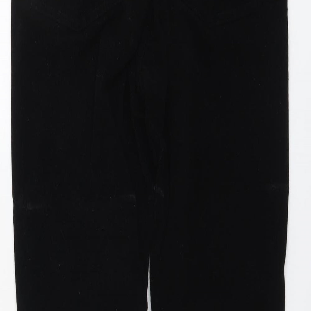 Topshop Womens Black Cotton Trousers Size 28 in L27 in Regular Button