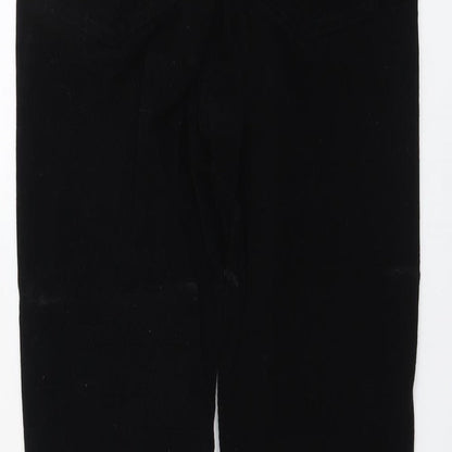 Topshop Womens Black Cotton Trousers Size 28 in L27 in Regular Button