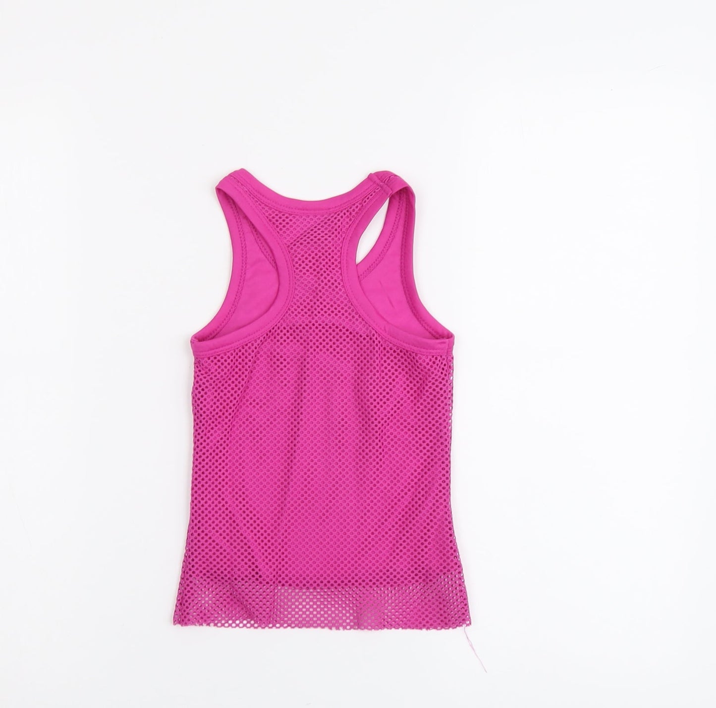 Young Dimension Girls Pink Polyester Basic Tank Size 7-8 Years Round Neck Pullover