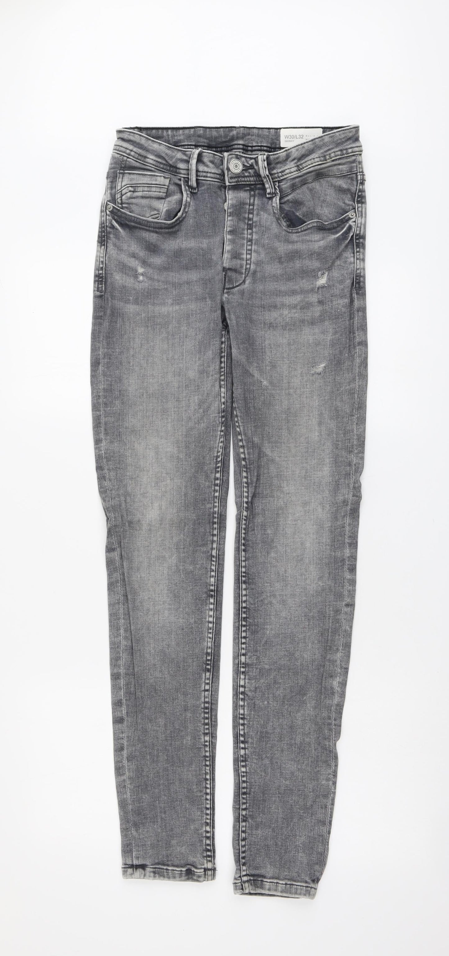 Denim & Co. Mens Blue Cotton Skinny Jeans Size 30 in L32 in Regular Button