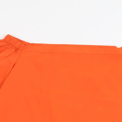 Peacocks Womens Orange Polyester Basic Blouse Size 8 Boat Neck